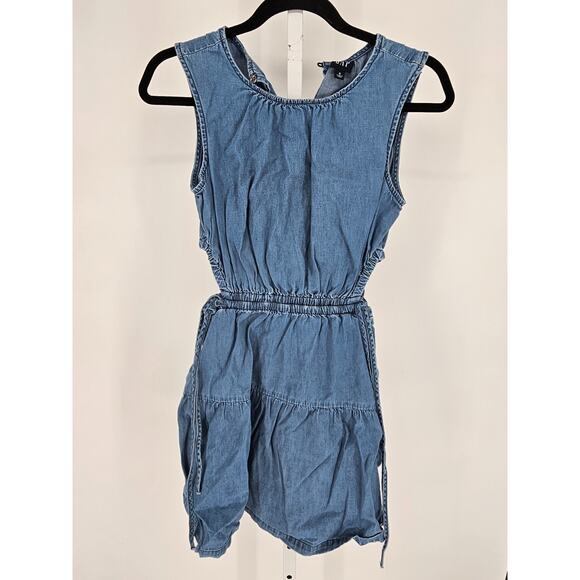GAP Dresses & Skirts - Gap Womens Sz S Denim Side-Tie Cutout Mini Dress Blue Jean Sleeveless